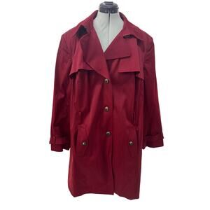 Talbots Double Breasted Trench Coat Red stretch